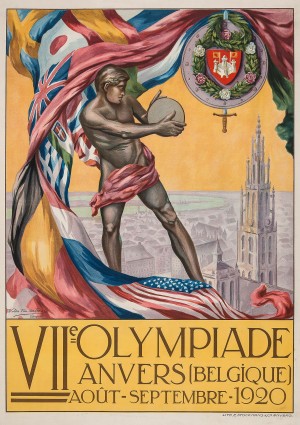 VII Olympiade, Anvers lithographic poster